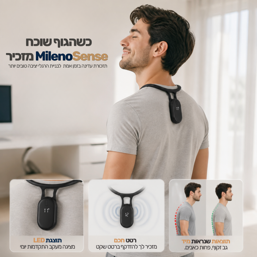 ™MilenoSense - חיישן יציבה חכם שמזכיר להתיישר בזמן אמת